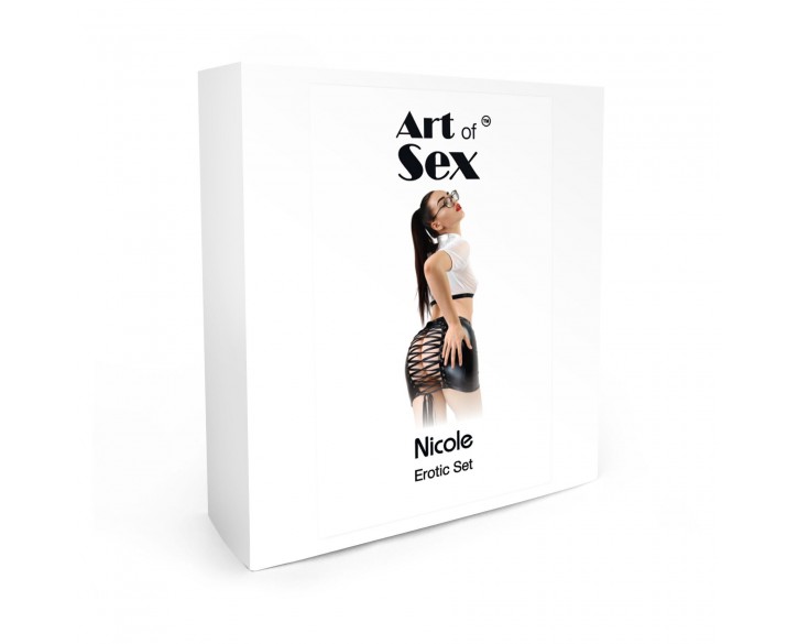 Еротичний костюм секретарки Art of Sex - Nicole, розмір L-2XL, спідниця, топ, окуляри