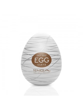 Мастурбатор-яйце Tenga Egg Silky II з рельєфом у вигляді павутини