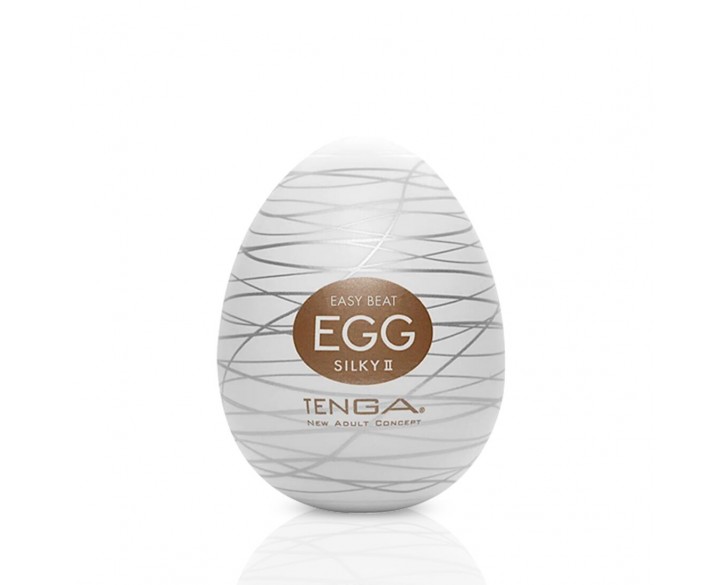 Мастурбатор-яйце Tenga Egg Silky II з рельєфом у вигляді павутини