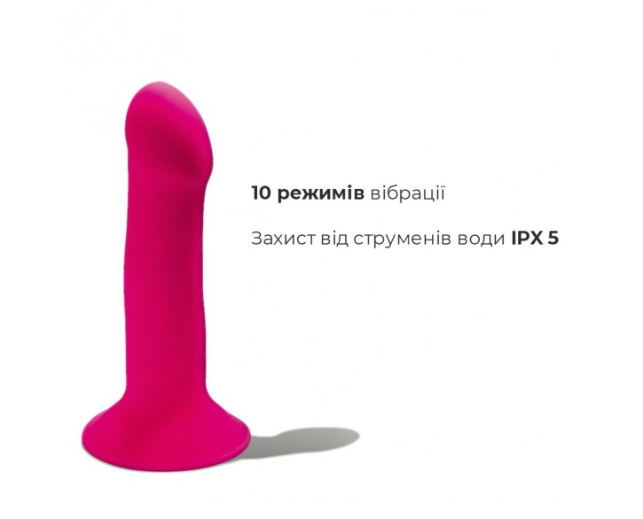 Двошаровий ділдо з вібрацією Adrien Lastic Hitsens 2 Pink, відмінно для страпона, макс діаметр 4 см,