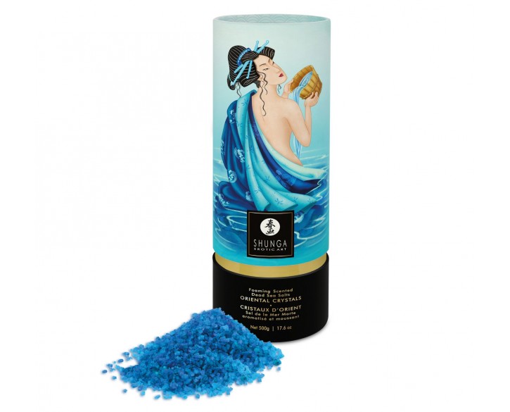 Пінлива сіль для ванни Shunga Dead Sea salt Oriental Crystals — Ocean Temptations (500 г), сіль Мерт