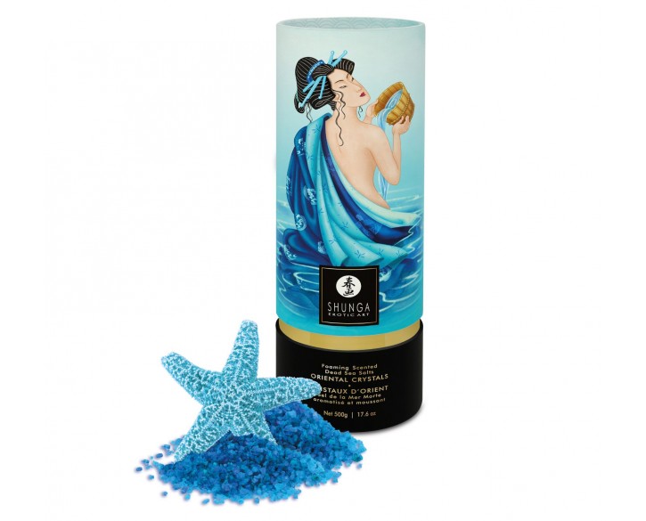 Пінлива сіль для ванни Shunga Dead Sea salt Oriental Crystals — Ocean Temptations (500 г), сіль Мерт