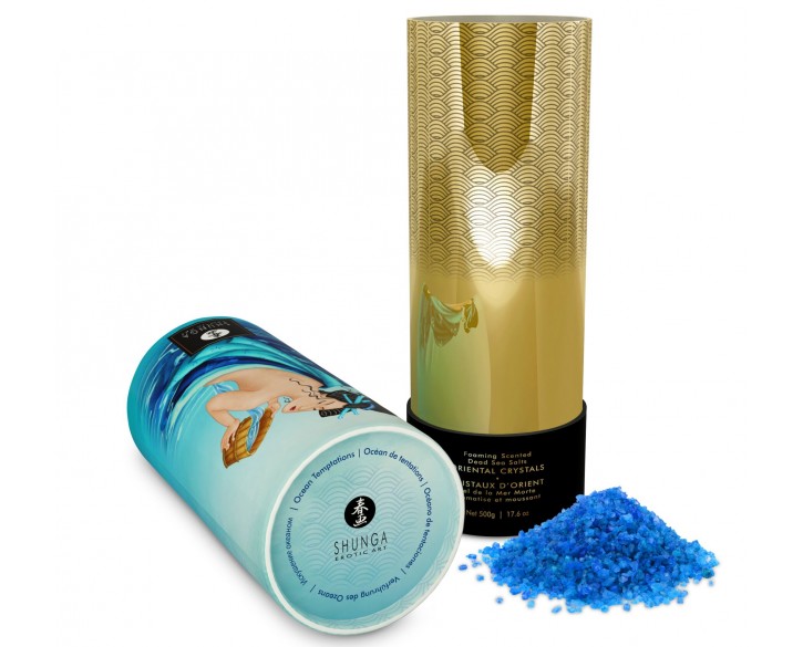 Пінлива сіль для ванни Shunga Dead Sea salt Oriental Crystals — Ocean Temptations (500 г), сіль Мерт