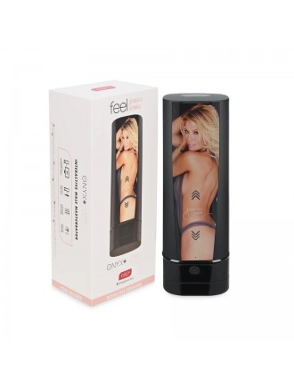 Мастурбатор Kiiroo Onyx + Jessica Drake, 10 стискних кілець, не треба рухати, теледільдоніка