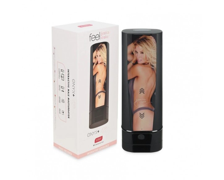 Мастурбатор Kiiroo Onyx + Jessica Drake, 10 стискних кілець, не треба рухати, теледільдоніка