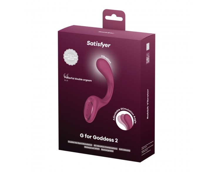 Вагінально-кліторальний вібратор Satisfyer G for Goddess 2 Wine Red, 2 мотори