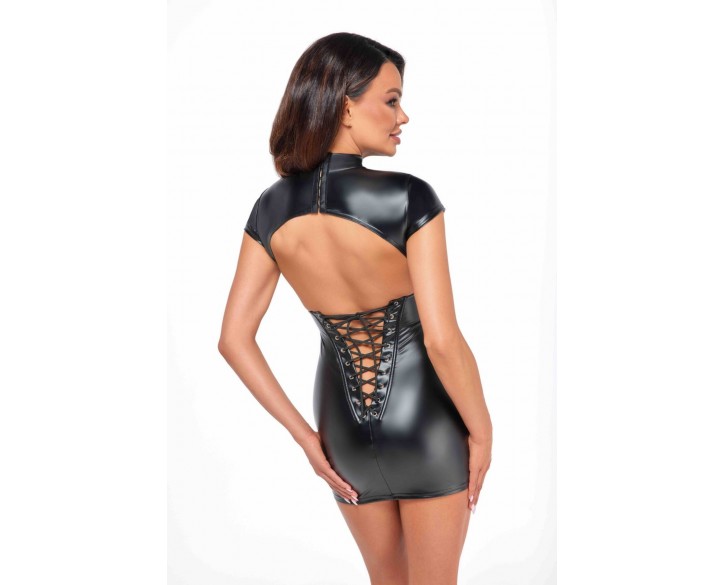 Сукня Noir Handmade F309 Fantasy wetlook mini dress with lace up back - XXL