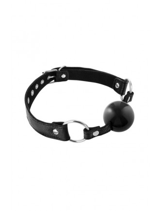 Кляп Fetish Tentation Premium Leather gag with silicone ball Black