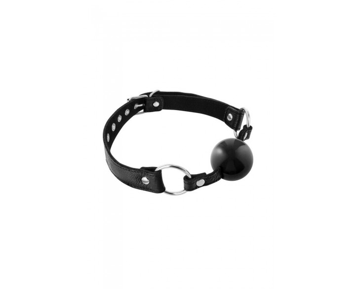 Кляп Fetish Tentation Premium Leather gag with silicone ball Black