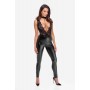 Комбінезон Noir Handmade F298 Libido Deep-V catsuit with collar and pearl chain - S