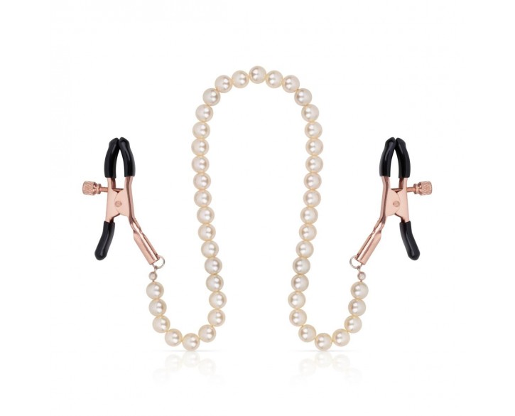 Затискачі для сосків з перлинним ланцюжком Rosy Gold - Nipple Clamps Pearls