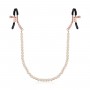 Затискачі для сосків з перлинним ланцюжком Rosy Gold - Nipple Clamps Pearls