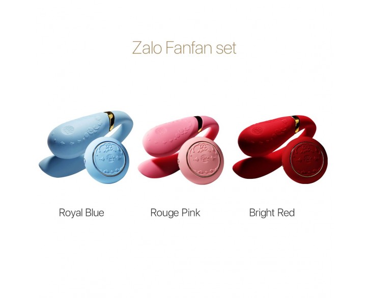 Смартвібратор для пар Zalo Fanfan set Royal Blue, пульт ДК