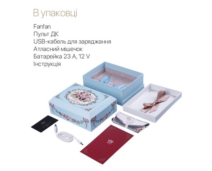 Смартвібратор для пар Zalo Fanfan set Royal Blue, пульт ДК