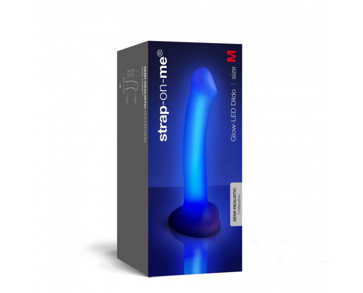 Дилдо, що світиться Strap-On-Me Glow-LED Dildo Purple - M