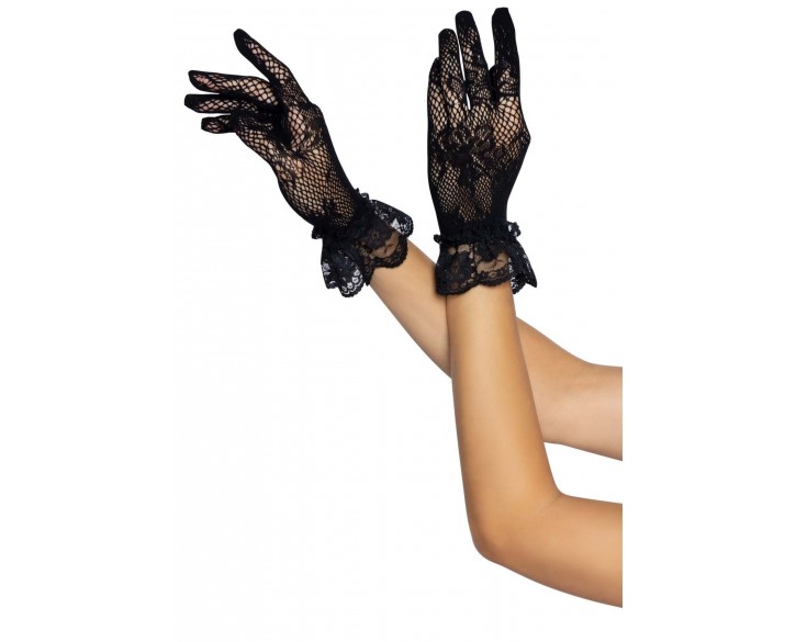 Рукавички Leg Avenue Floral lace wristlength gloves Black