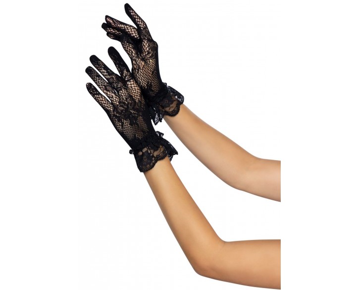 Рукавички Leg Avenue Floral lace wristlength gloves Black