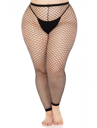 Панчохи Leg Avenue Industrial Net footless tights Black 1X/2X