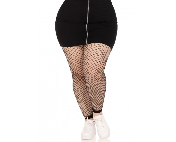 Панчохи Leg Avenue Industrial Net footless tights Black 1X/2X