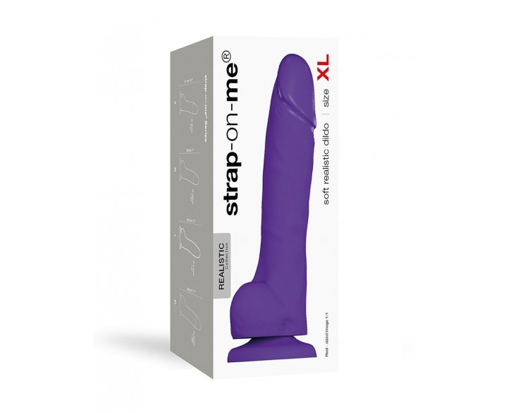 Реалістичний фалоімітатор Strap-On-Me SOFT REALISTIC DILDO Violet - Size XL