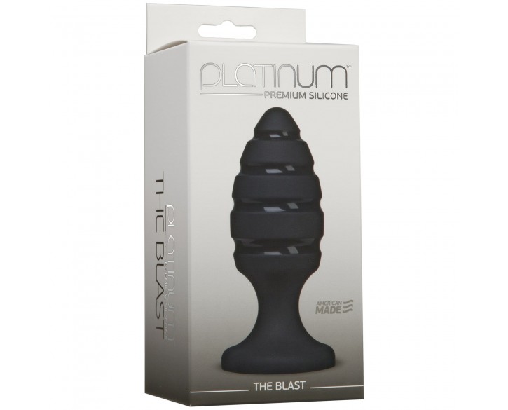 Анальний плаг зі спіральним каналом Doc Johnson Platinum Premium Silicone — The Blast — Black