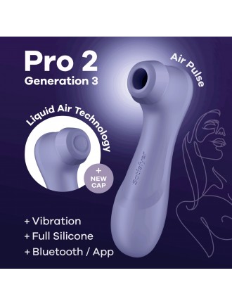 Вакуумний кліторальний стимулятор Satisfyer Pro 2 Generation 3 with Liquid Air Connect App Lilac