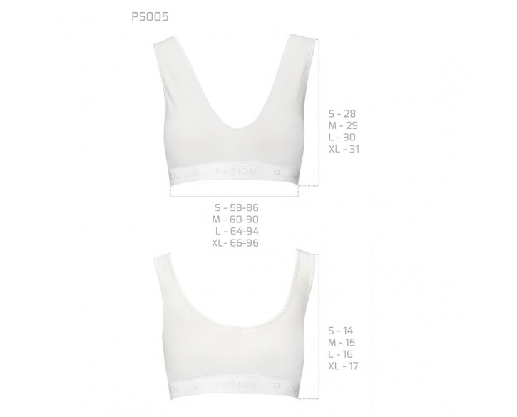 Спортивний топ з еластичної бавовни Passion PS005 TOP white, size L