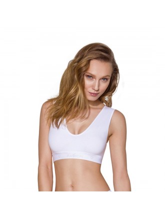 Спортивний топ з еластичної бавовни Passion PS005 TOP white, size L