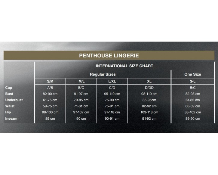 Трусики-стрінги Penthouse Pure Instincts S/M Black, мереживо, відкритий доступ, леопардовий декор