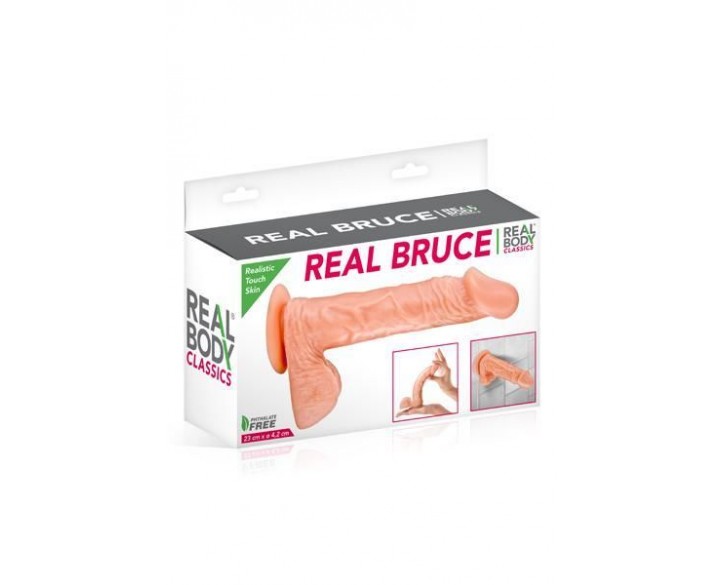 Фалоімітатор Real Body — Real Bruce Flesh, TPE, діаметр 4,2 см