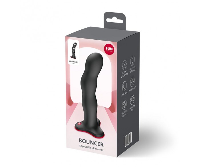 Фалоімітатор Fun Factory BOUNCER Black, кульки всередині, ефект вібрації, діаметр 3,9 см