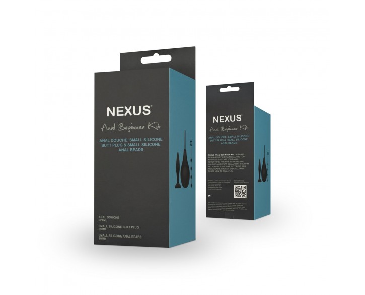 Набір новачка для анальної стимуляції Nexus ANAL BEGINNER KIT, спринцівка 224 мл, анальне намисто 20