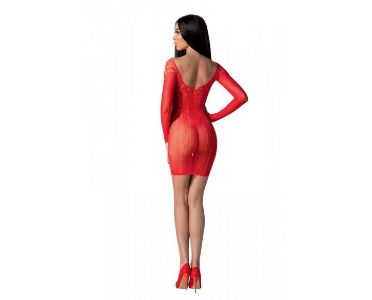 Напівпрозора мінісукня Passion BS101 One Size, red, рукави-мітенки