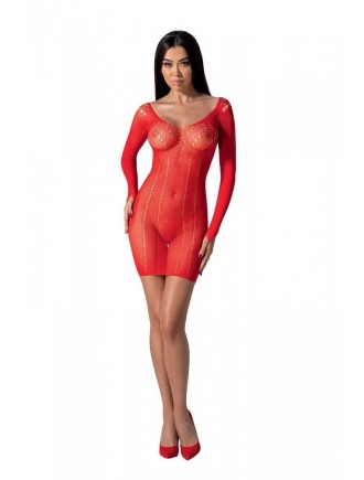 Напівпрозора мінісукня Passion BS101 One Size, red, рукави-мітенки