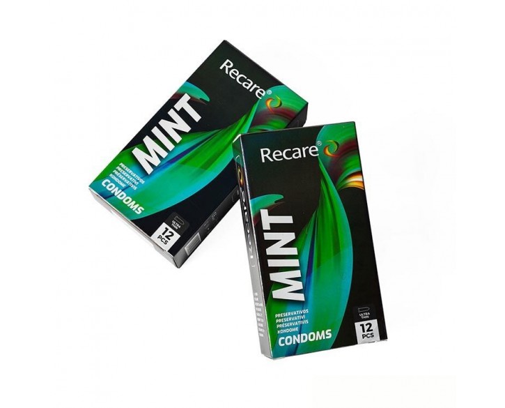 Презервативи Holographic Recare Ultra Thin Mint Condoms 12шт, ультратонкі, аромат: м'ята