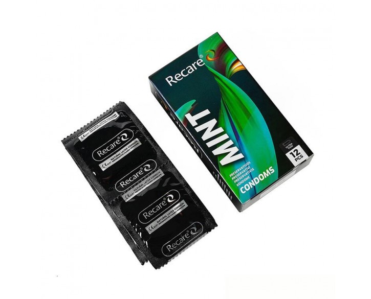 Презервативи Holographic Recare Ultra Thin Mint Condoms 12шт, ультратонкі, аромат: м'ята