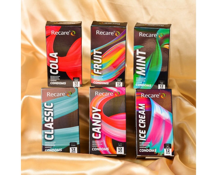 Презервативи Holographic Recare Ultra Thin Mint Condoms 12шт, ультратонкі, аромат: м'ята