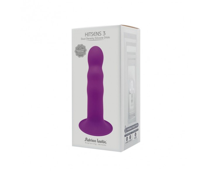 Дилдо з присоскою Adrien Lastic Hitsens 3 Purple, відмінно для страпона, діаметр 4,1 см, довжина 18,