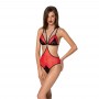 Напівпрозоре боді з мереживом Passion PEONIA BODY XXL/XXXL red