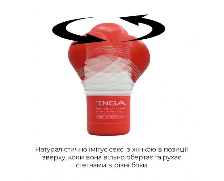 Мастурбатор Tenga Rolling Head Cup з інтенсивною стимуляцією головки NEW