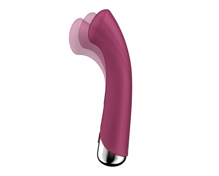 Вібратор з ротацією Satisfyer Spinning G-Spot 1 Red, плоский майданчик для стимуляції точки G