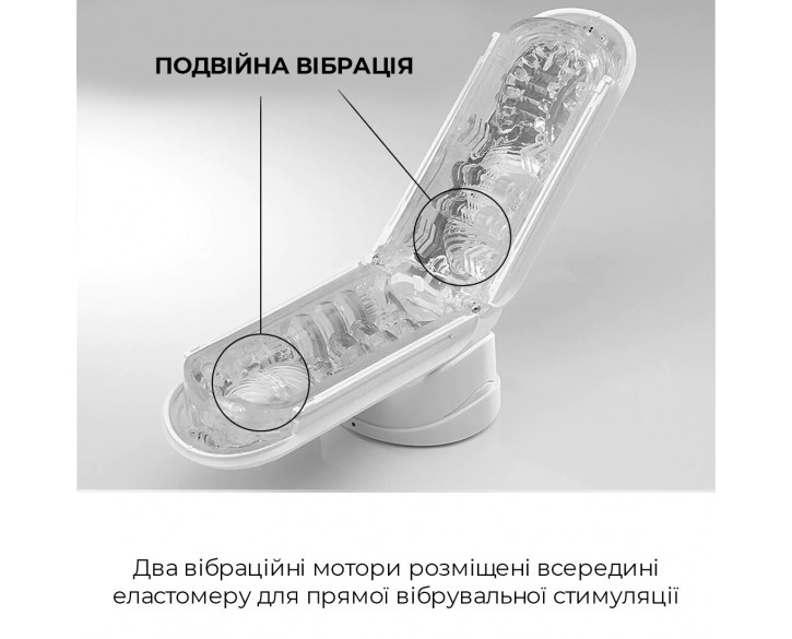 Вібромастурбатор Tenga Flip Zero Electronic Vibration White, змінна інтенсивність, розкладний