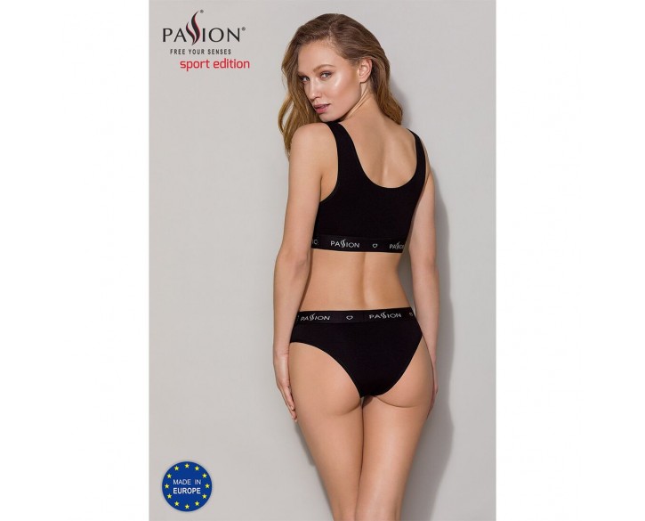 Трусики-сліпи з бавовни та еластаном Passion PS004 PANTIES black, size S