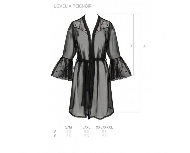 Повітряний пеньюар LOVELIA PEIGNOIR black L/XL - Passion