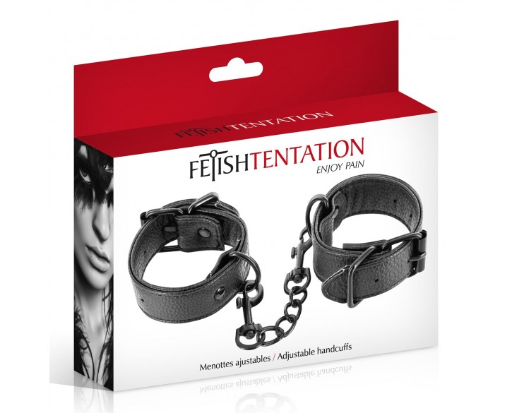 Наручники Fetish Tentation Adjustable Handcuffs, регульовані, знімний ланцюжок з карабінами