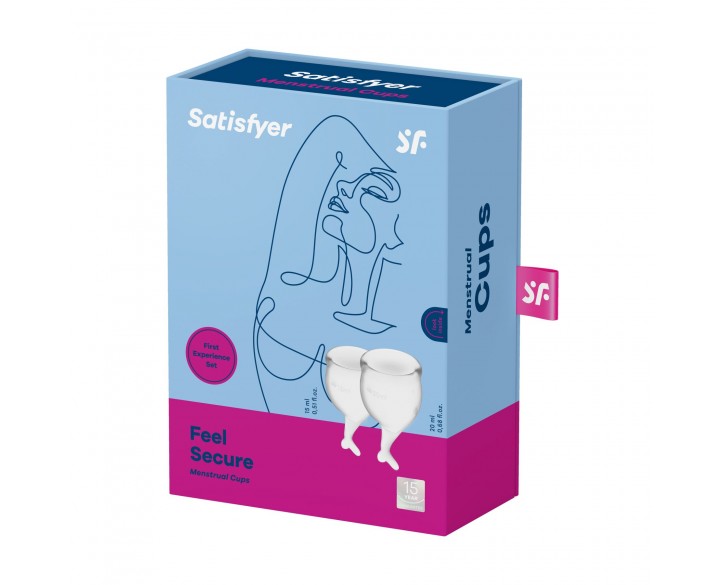 Набір менструальних чаш Satisfyer Feel Secure (transparent), 15мл і 20мл, мішечок для зберігання