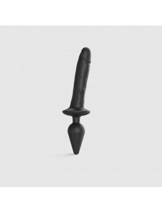 Анальна пробка з дилдо 2в1 Strap-On-Me SWITCH PLUG-IN REALISTIC DILDO Black XXL, діаметр 5,2/3,9 см