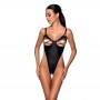 Боді з екошкіри CELINE BODY black S/M — Passion: з доступом, відкритий