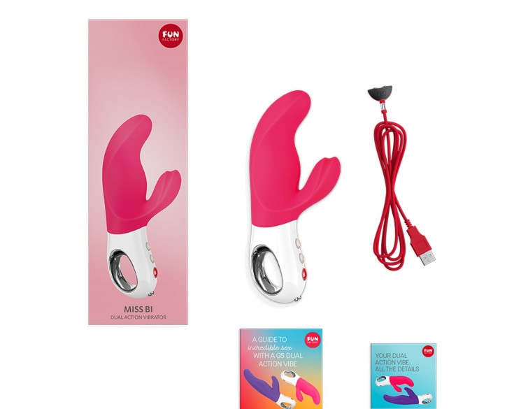 Вібратор-кролик Fun Factory MISS BI pink/white, 2 незалежні мотори, діаметр 4,2 см