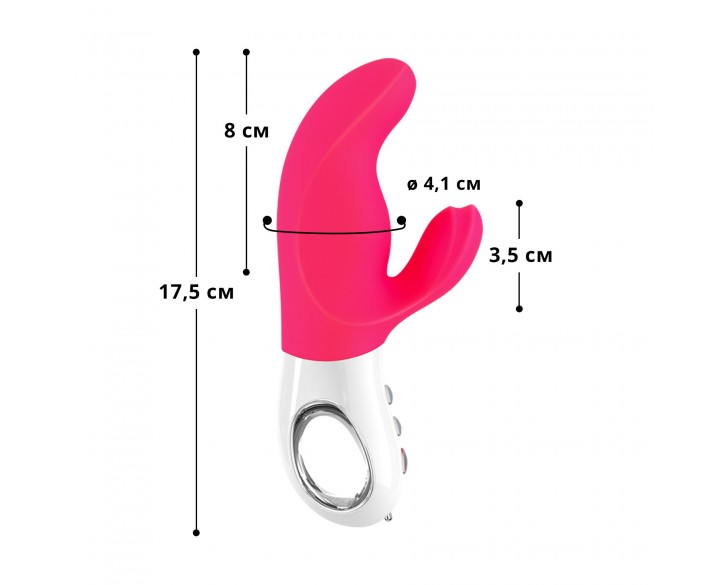 Вібратор-кролик Fun Factory MISS BI pink/white, 2 незалежні мотори, діаметр 4,2 см